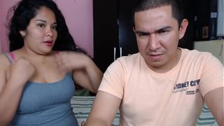 Busty webcamer latina slut and her boy friend having some fun